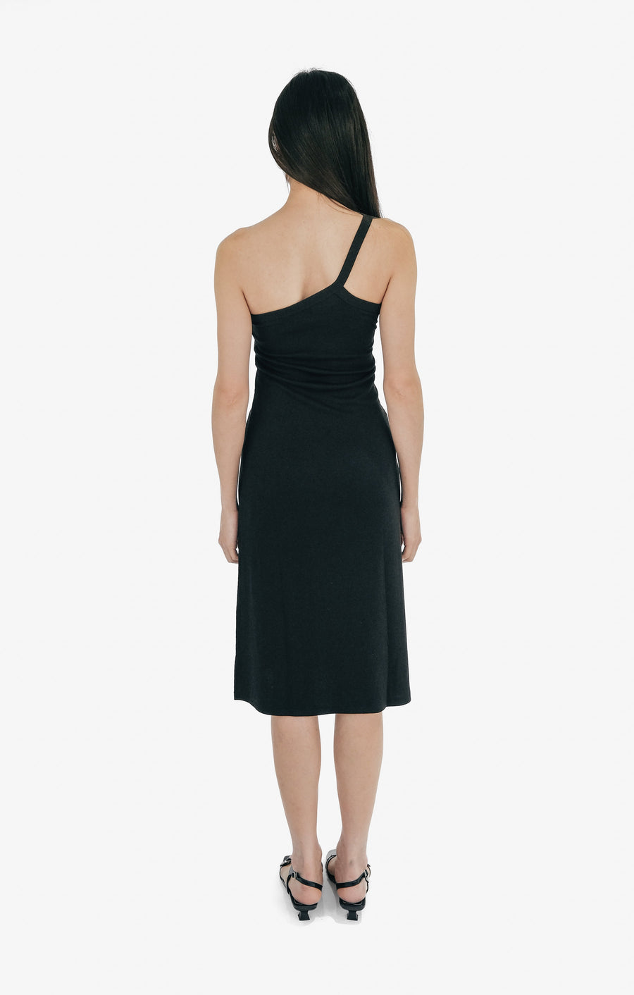 Harper One Shoulder Dress Black